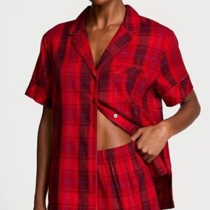Victoria's Secret Vibrant Red Checkered Fabric